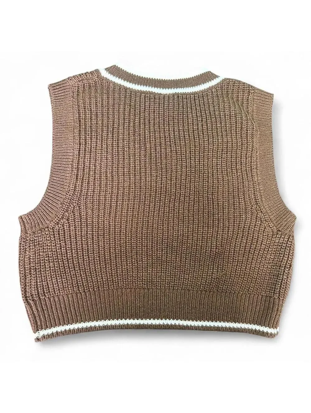 Brown V-Neck Sweater Vest - H&M Divided - Size Medium
